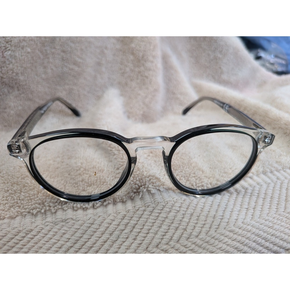 Maui Jim Eyeglasses MJO 2209-11W Crystal/Black Round Frame Italy 46[]22 145